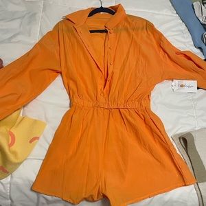 12th tribe orange romper